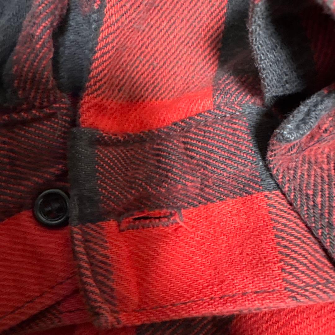 70s〜80s FIVE BROTHER ヘビネル 赤黒ブロックチェック 16