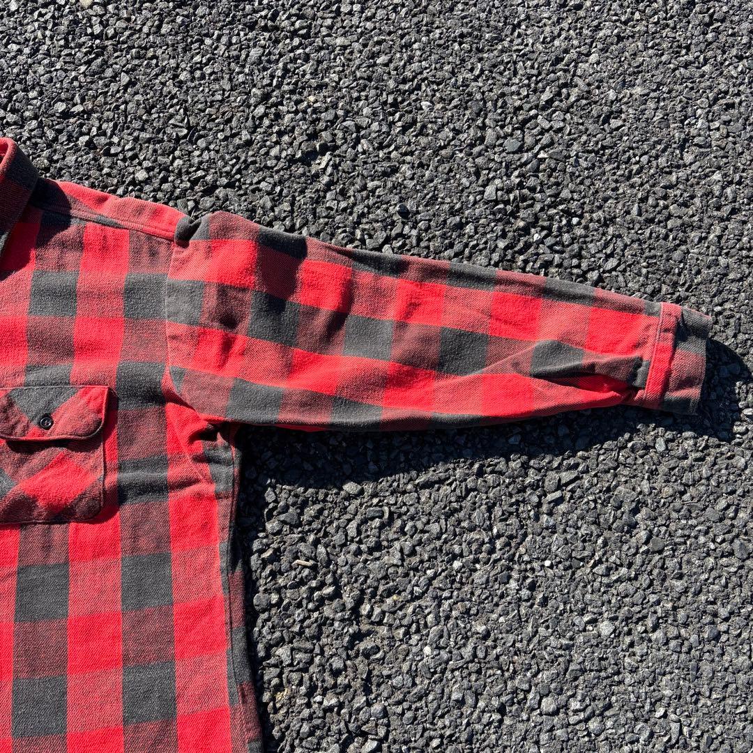 70s〜80s FIVE BROTHER ヘビネル 赤黒ブロックチェック 16