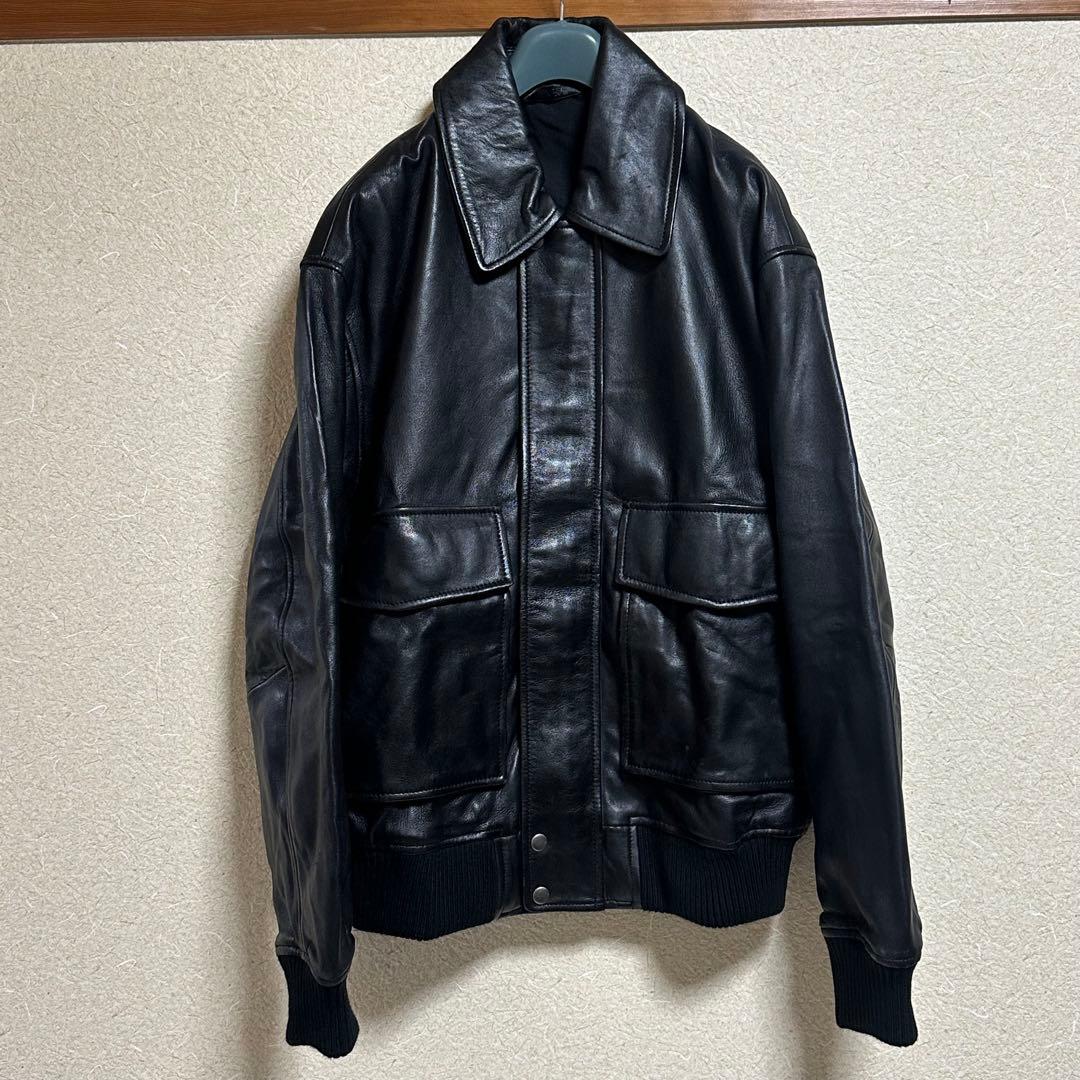 ZARA 本革 A-2フライトブルゾン BLACK Sサイズ