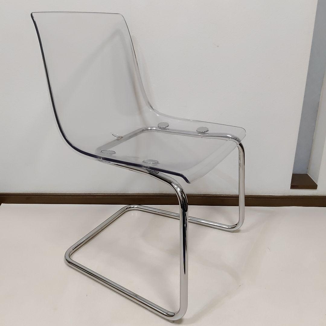 IKEA トービアスTOBIAS ダイニングチェア 透明椅子 クロムメッキ