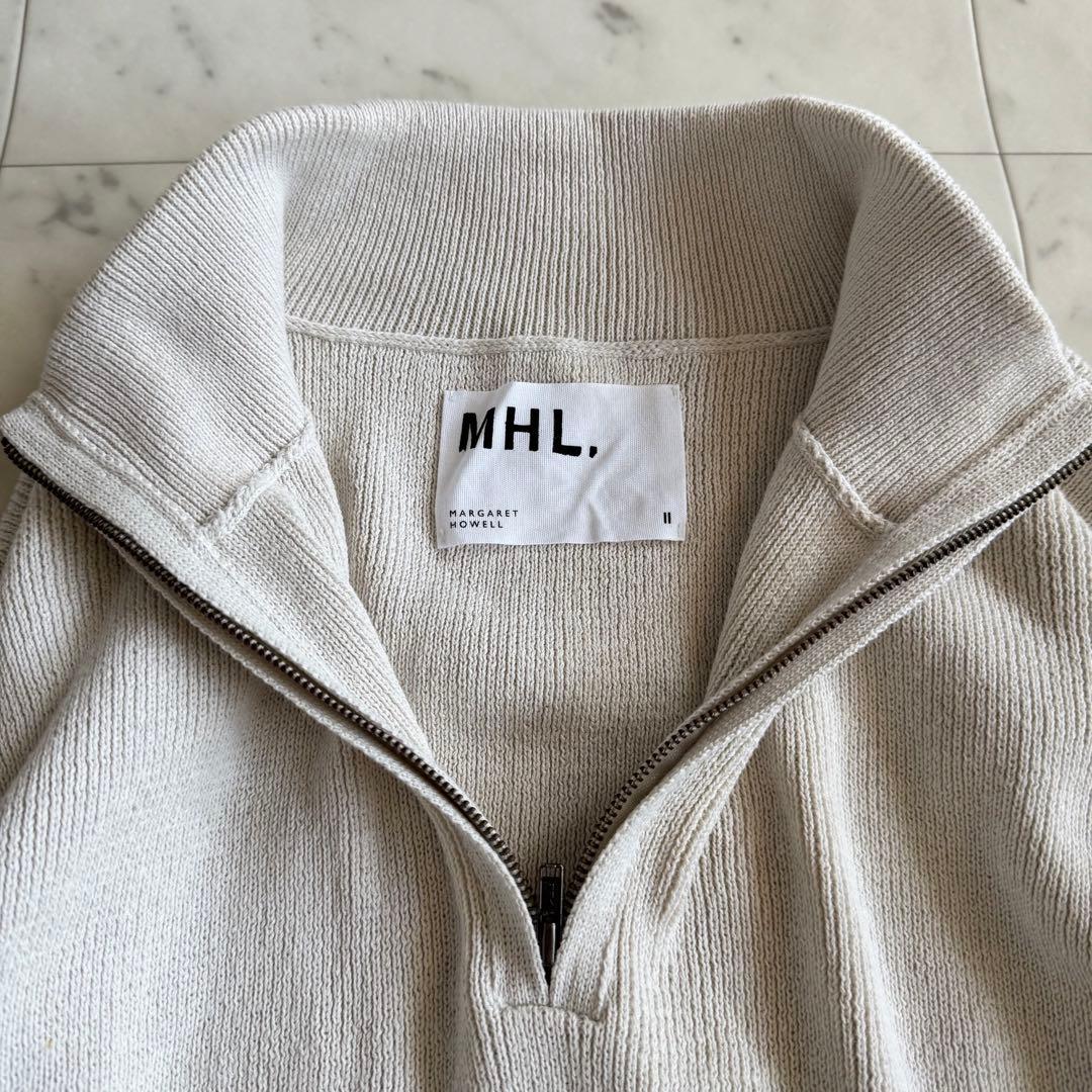 マーガレットハウエル　洗える　コットンニット　ハーフジップ　プルオーバー