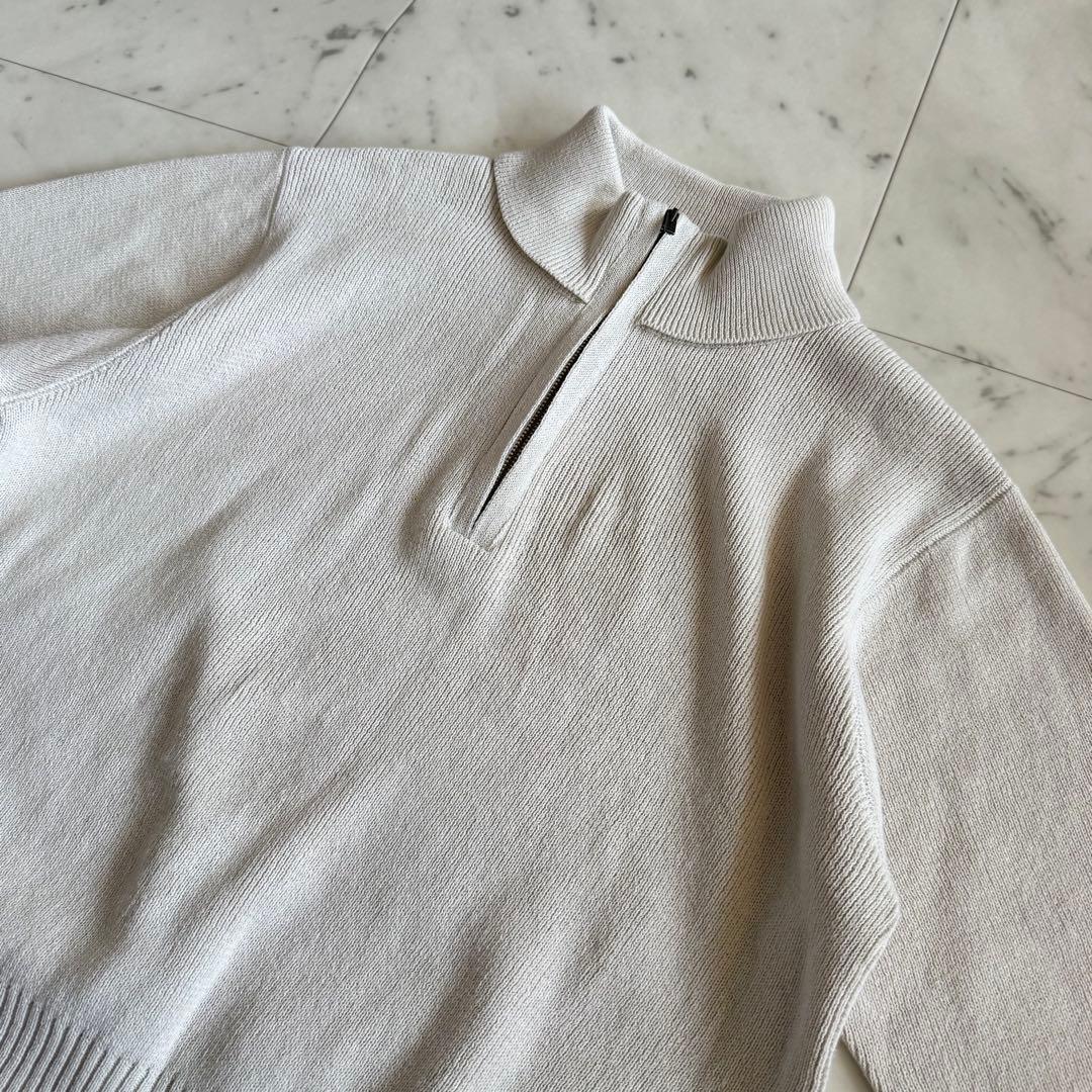 マーガレットハウエル　洗える　コットンニット　ハーフジップ　プルオーバー
