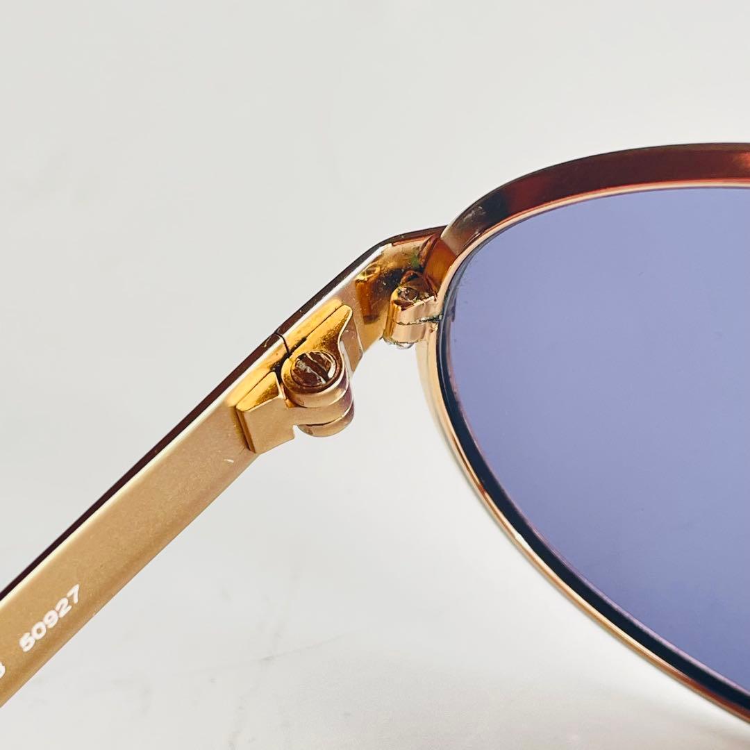 CHANEL シャネル オーバル サングラス ゴールド 度なし ブルーレンズ