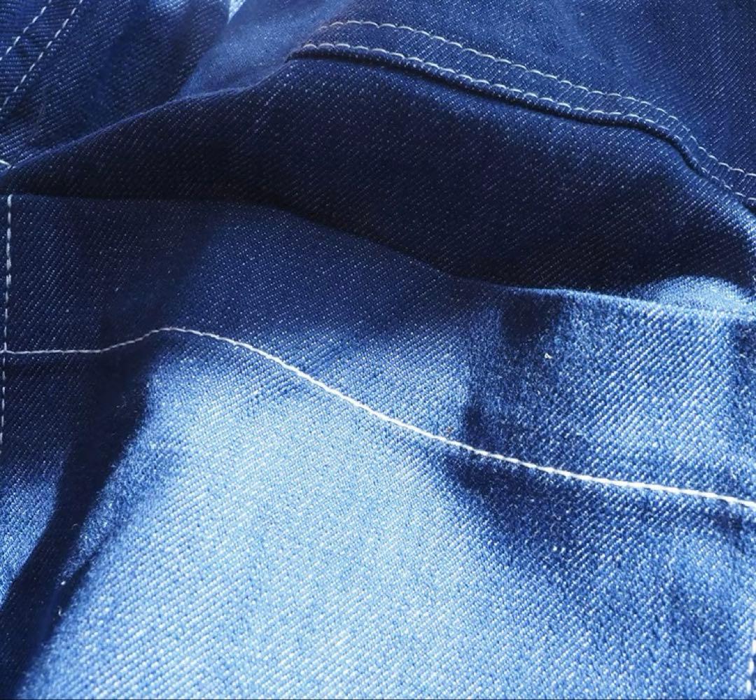 新品訳あり商品！NARU 綿麻ムラ糸デニム ノッポパンツ インディゴ