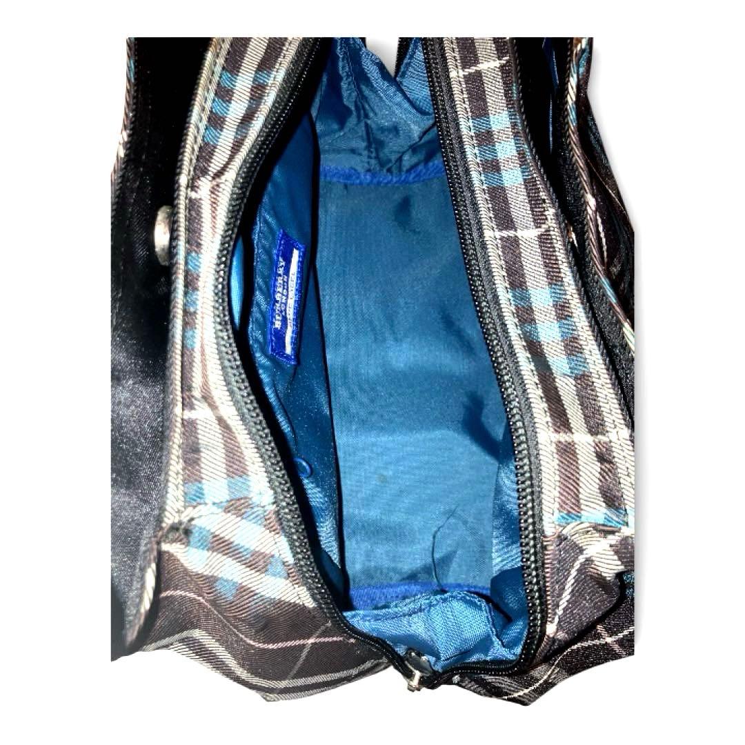 【美品】バーバリーブルーレーベル ハンドバッグ ノバチェック レザー ナイロン