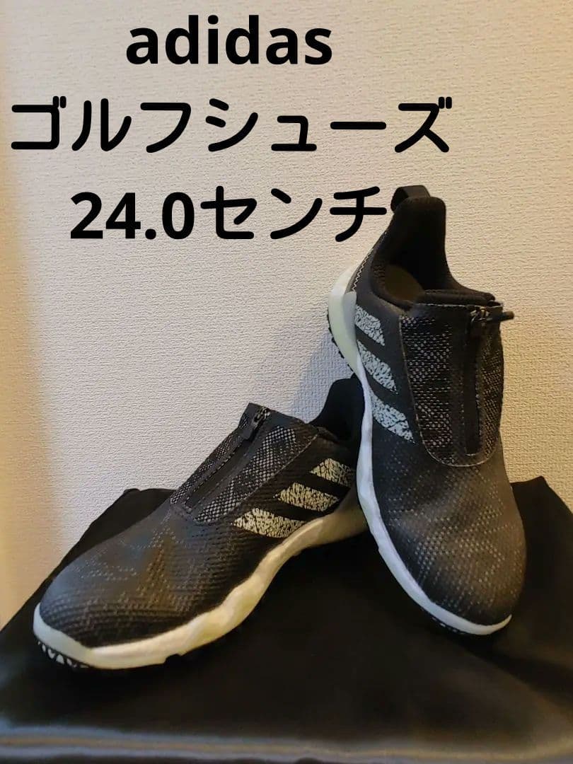 adidas　ゴルフ　24.0センチ ゴルフシューズ スパイク　ブラック