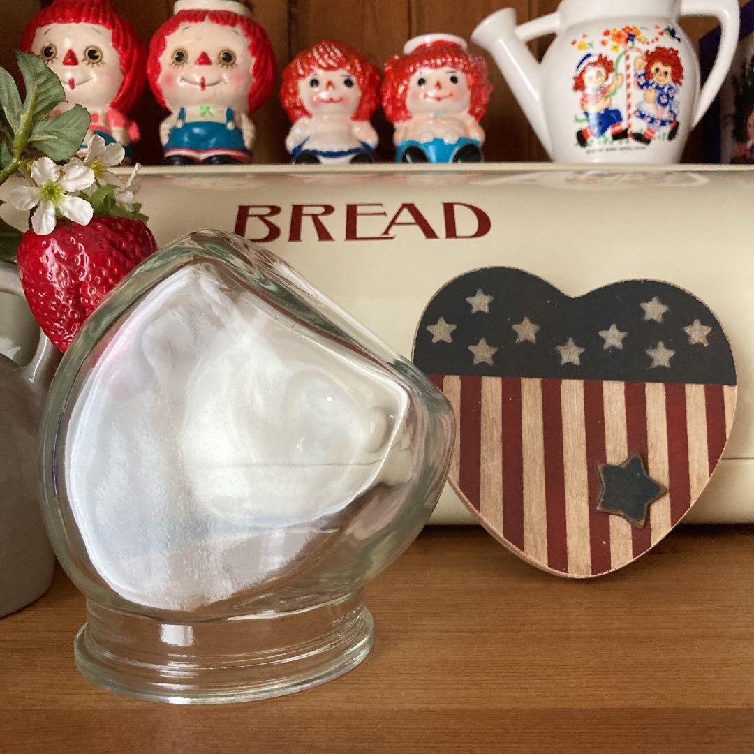 アメリカンカントリー　ヴィンテージ　入手困難　ハートの星条旗　ガラス瓶　コルク栓