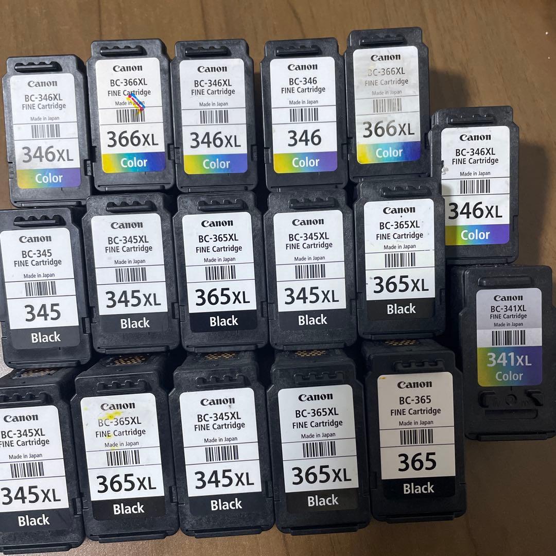 Canon、純正、使用済みインクカートリッジ17個