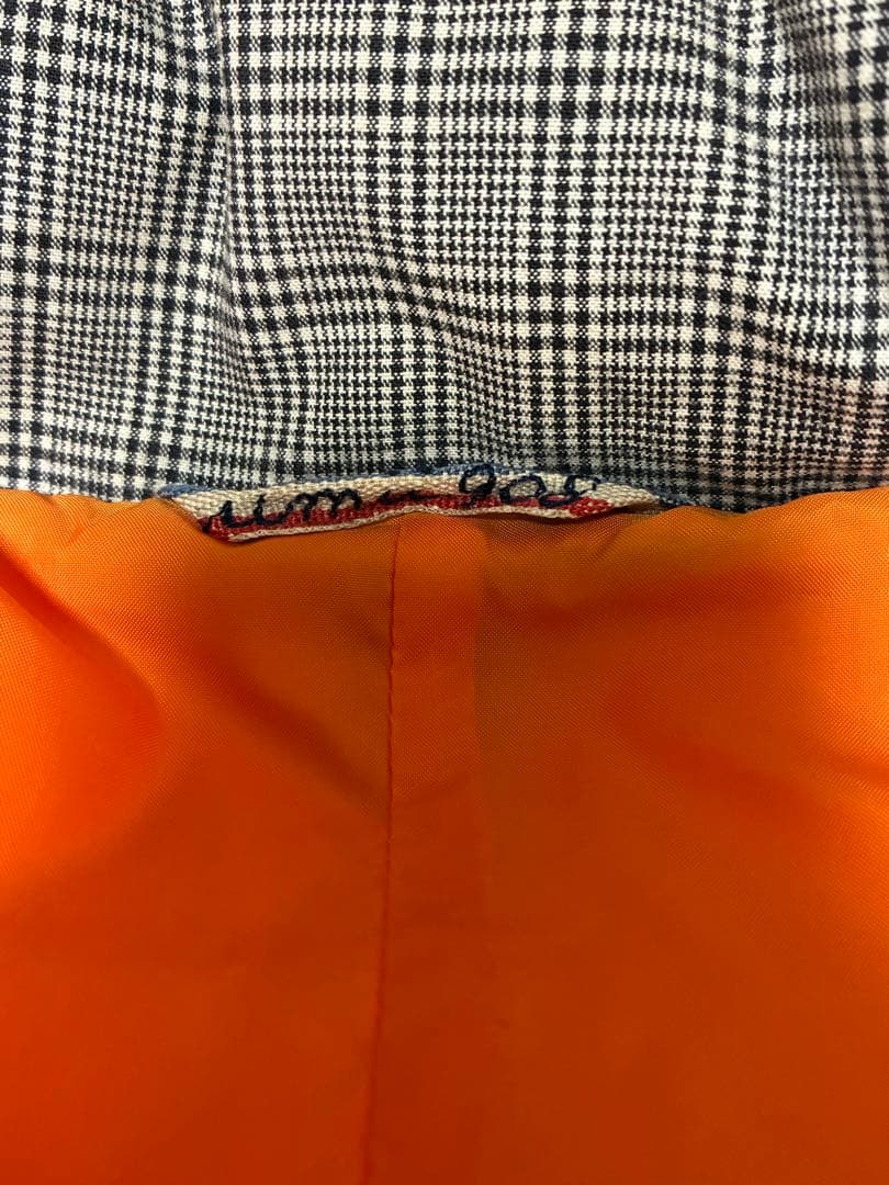 あん45RPMダウンジャケット_レディースグレー＆オレンジ_サイズ2