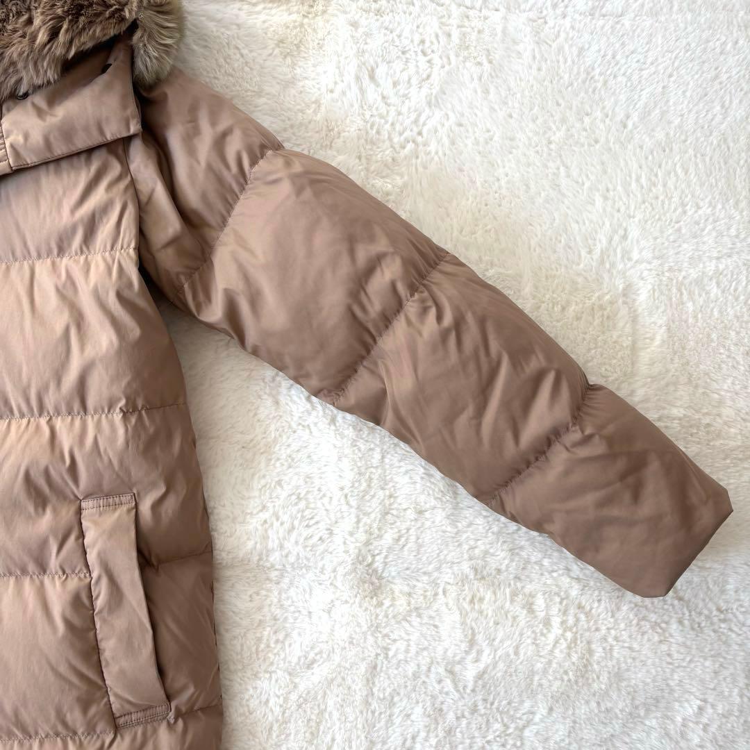 アーバンリサーチ　ラビットファーフード　ストレッチダウンコート　ベージュ