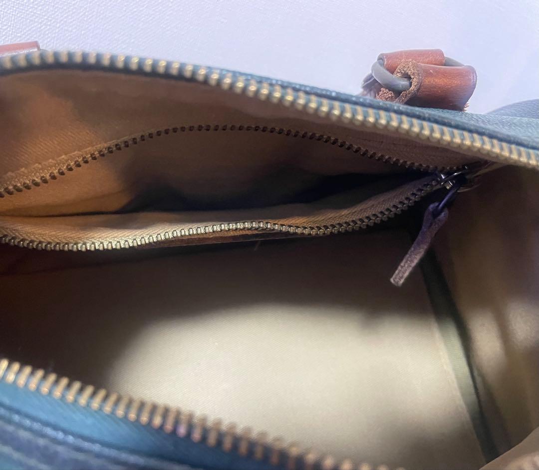 [90s]POLO RALPH LAURENチェック柄レザーミニボストンバッグ