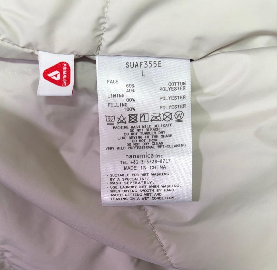 【新品】nanamica インサレーテッド シャツ ジャケット L ライトグレー