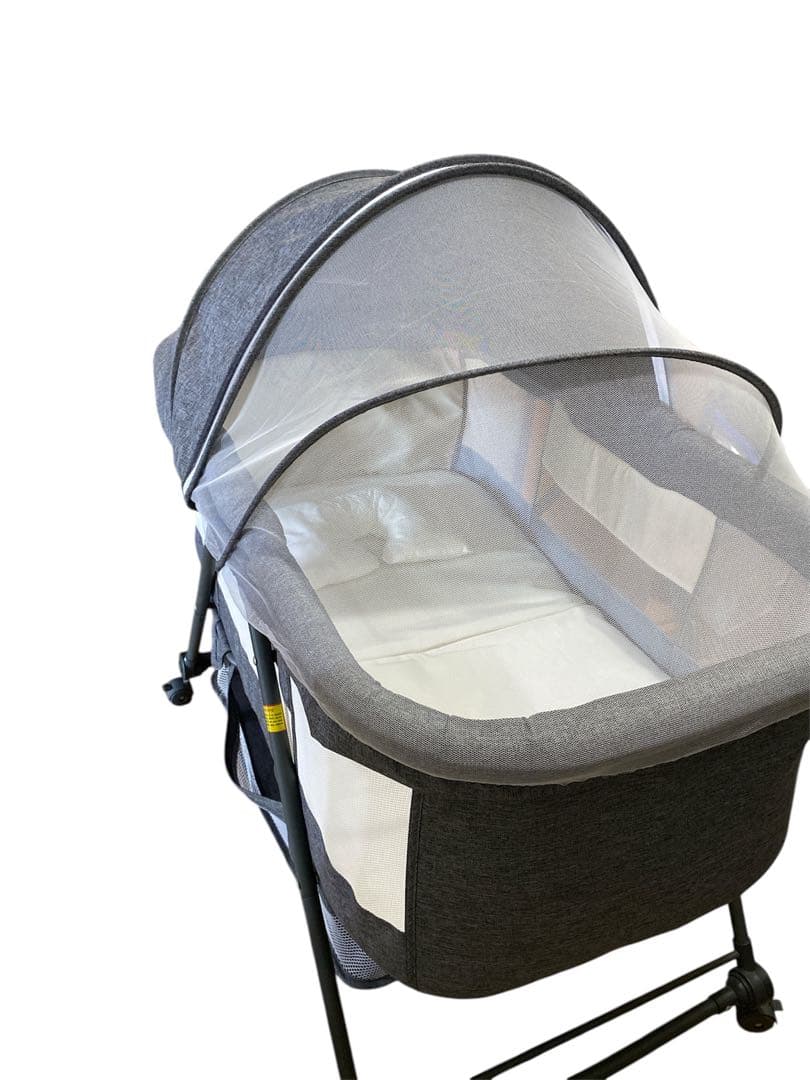 【ほぼ未使用】ベビーベッド 折りたたみ キャスター付き ゆりかご