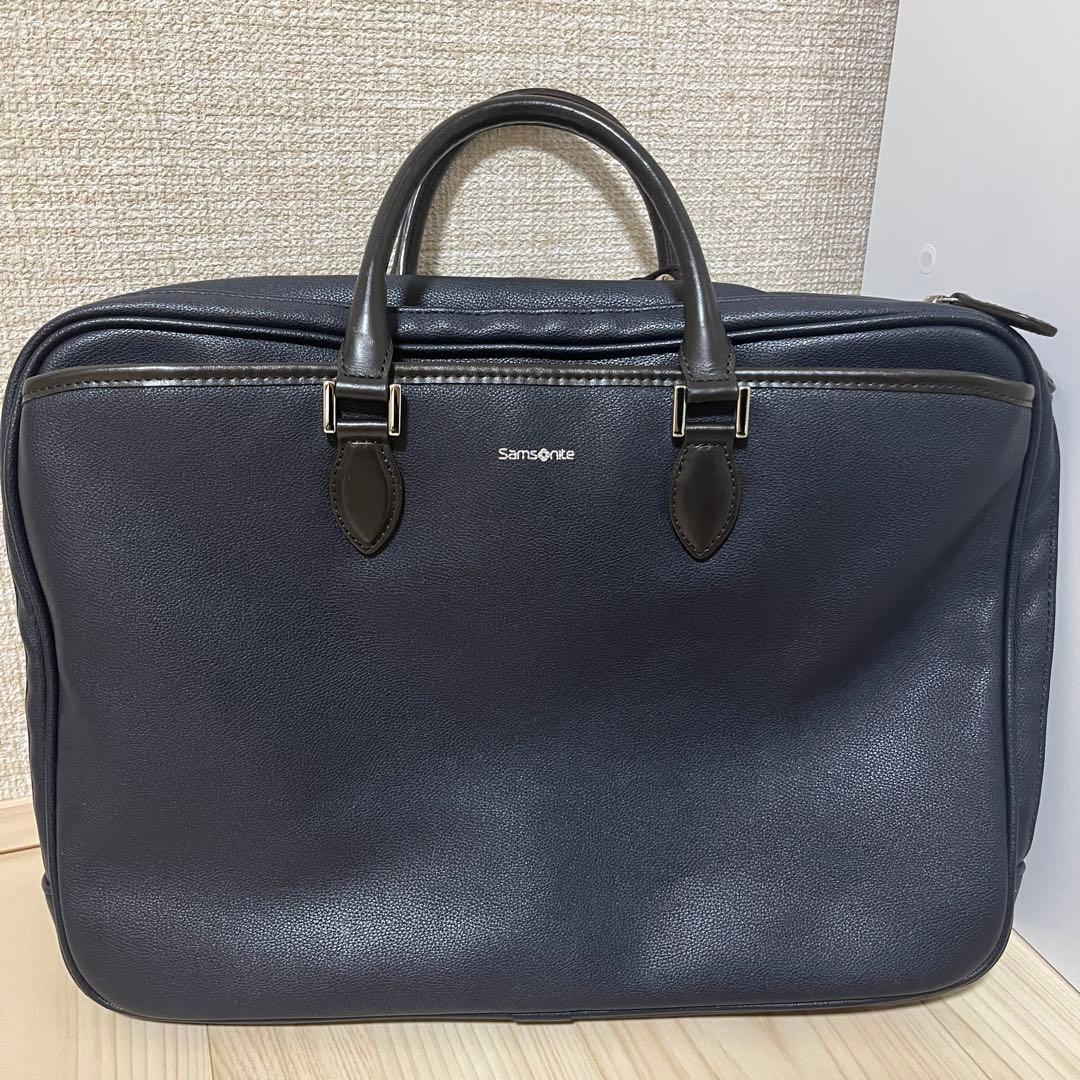 Samsonite 3wayレザーバッグ ネイビー