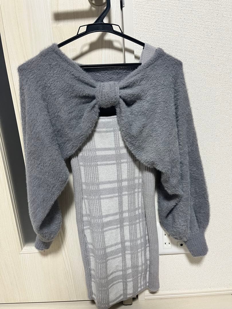 LIP SERVICE リボンフェザーアンサンブルミニワンピース