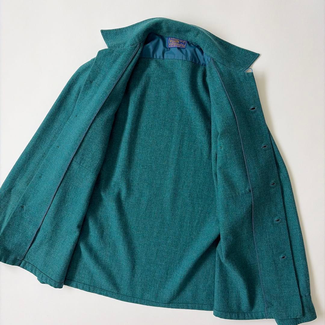 〜60s ペンドルトン オープンカラー ボードシャツ ウールシャツ 無地 単色