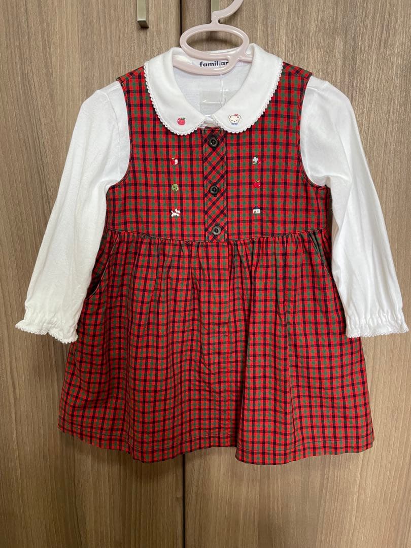 新品未使用　ファミリア ジャンパースカート　ブラウス　セット　90