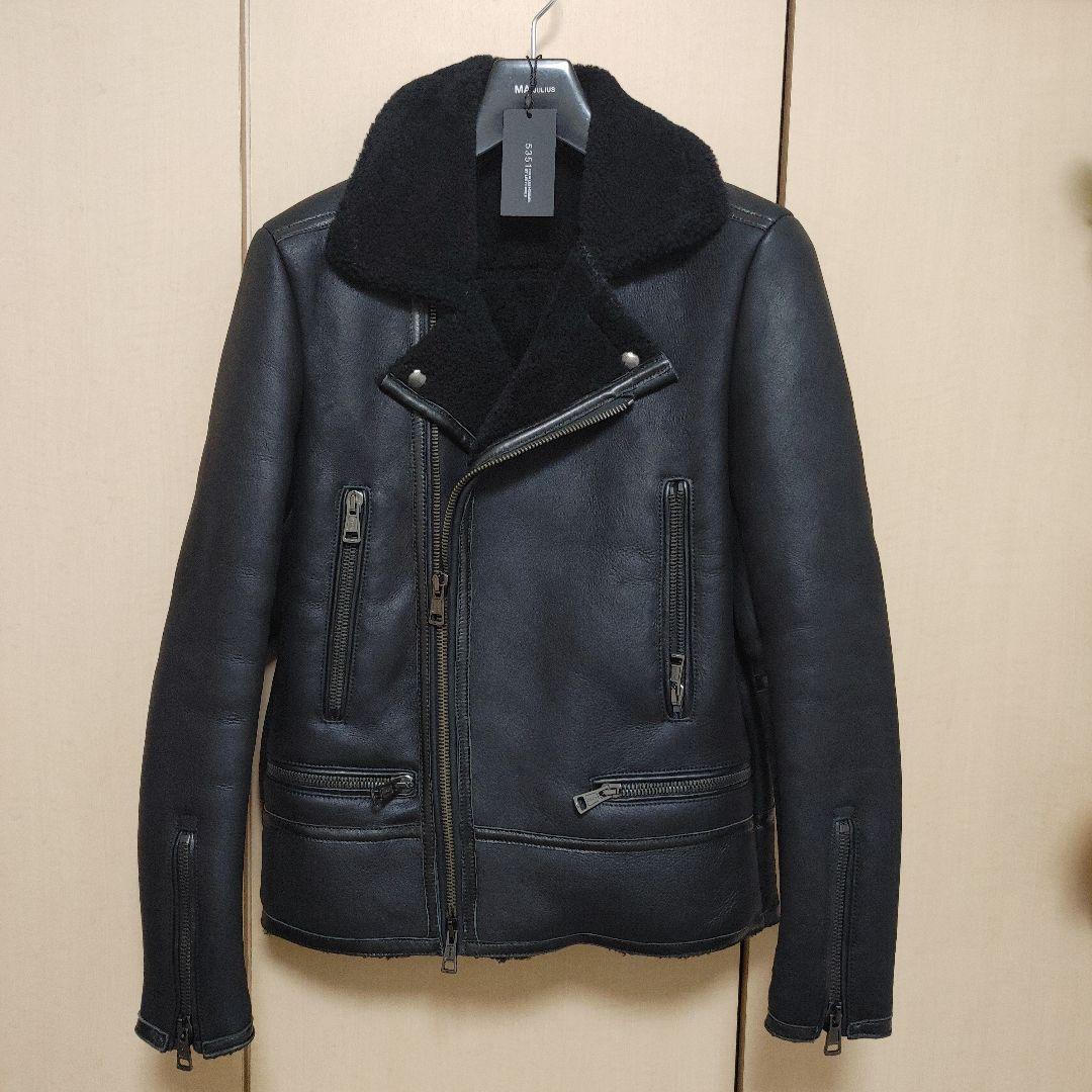 12日限定価格！5351プールオムディレクターズ羊革ムートンレザーライダース