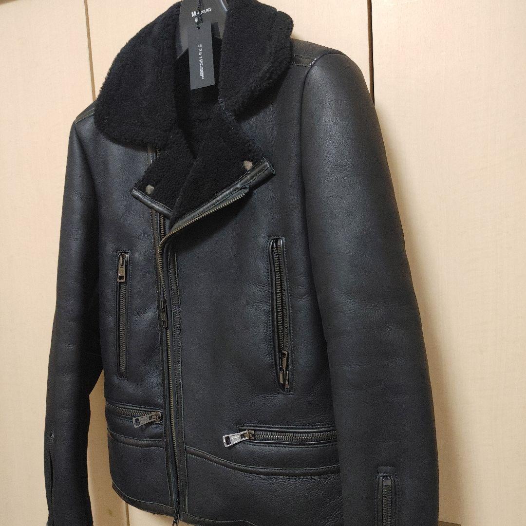 12日限定価格！5351プールオムディレクターズ羊革ムートンレザーライダース