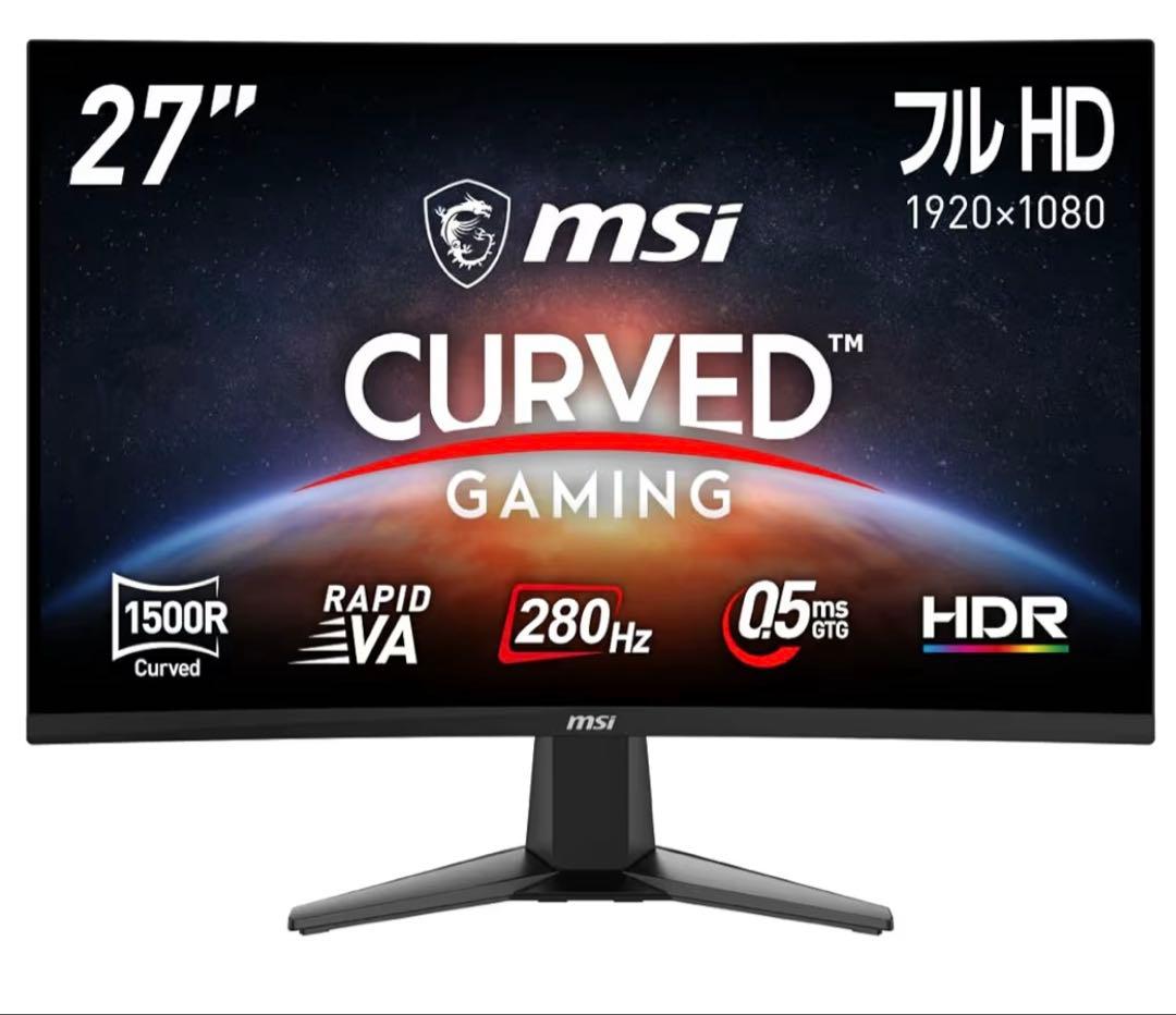 MSI 湾曲ゲーミングモニター MAG 276CXF 27インチ 280Hz