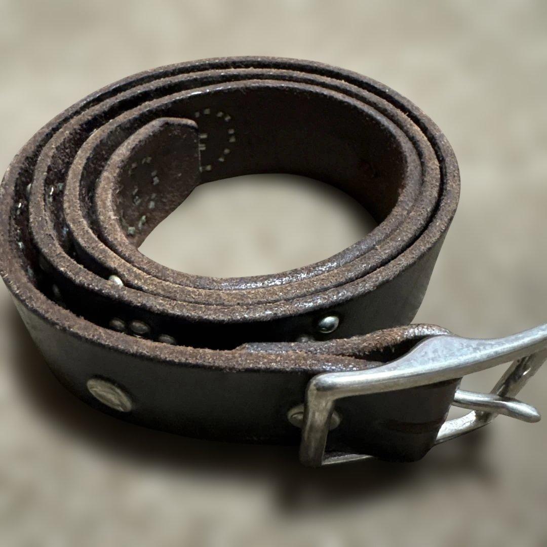 34inch HTC フラワー　スタッズベルト　ブラック　 シルバー　スタッズ