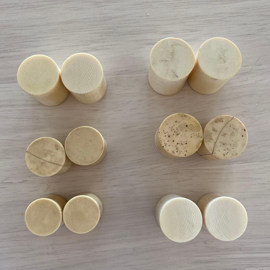 掛け軸用　軸先　6対セット 計12個 331g 根付け材