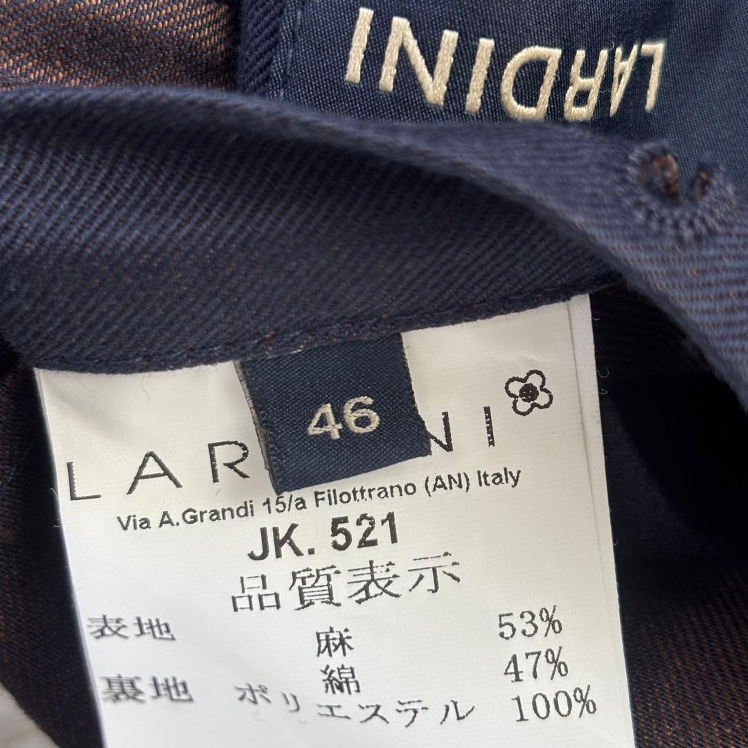 LARDINI ラルディーニ リネンコットン ダブル 紺ブレザー 金ボタン