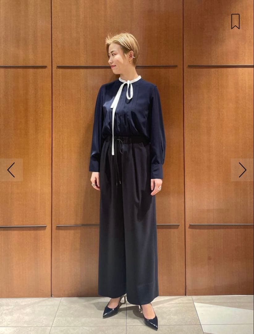 【定価1.7万】Ballsey ネイビー ボウタイブラウス 36