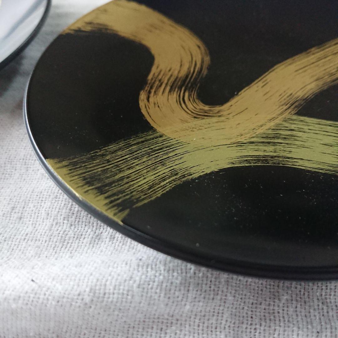 漆器 山田平安堂 彩龍 プレート 小皿　蒔絵 刷毛目 伝統工芸 和モダン/輪島塗