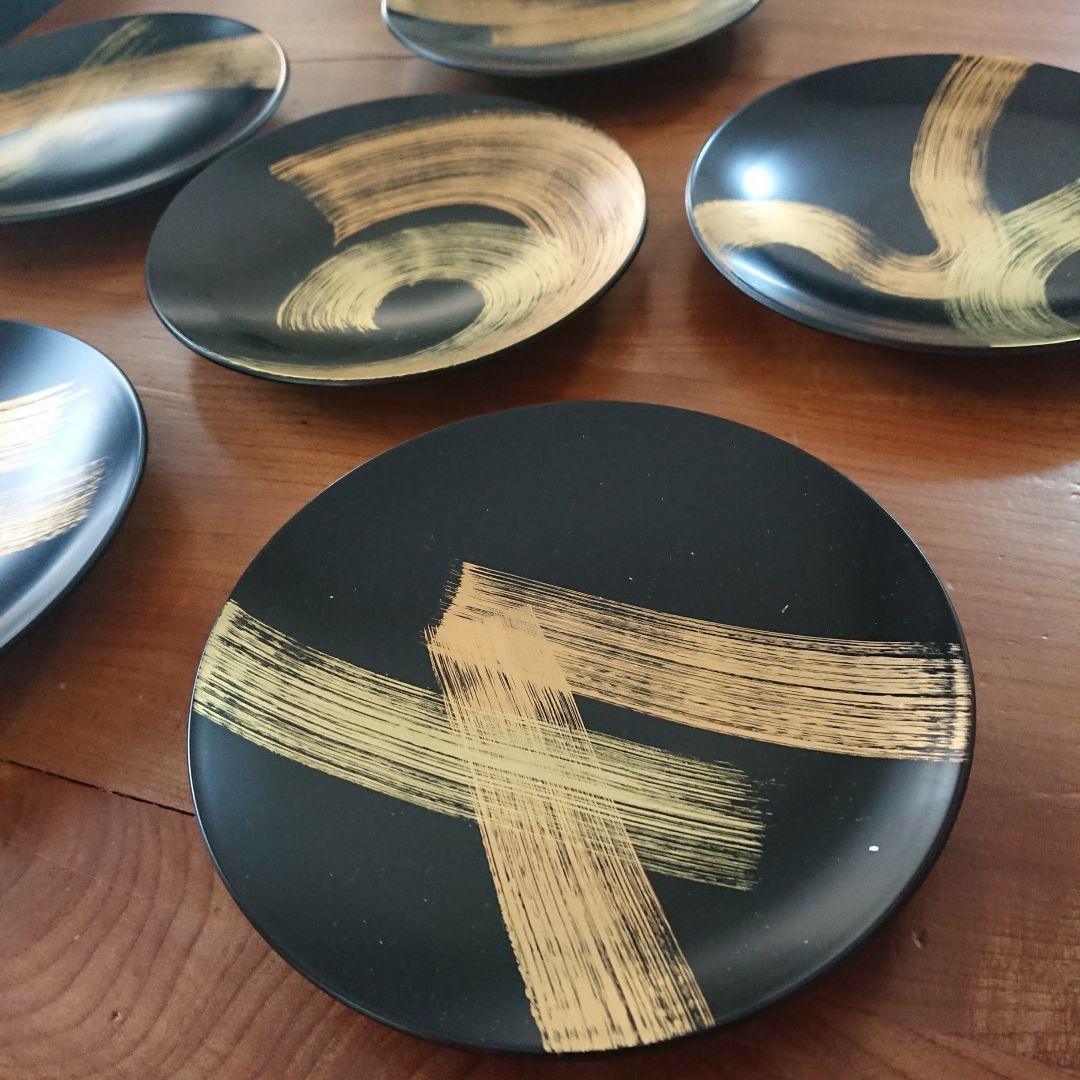 漆器 山田平安堂 彩龍 プレート 小皿　蒔絵 刷毛目 伝統工芸 和モダン/輪島塗