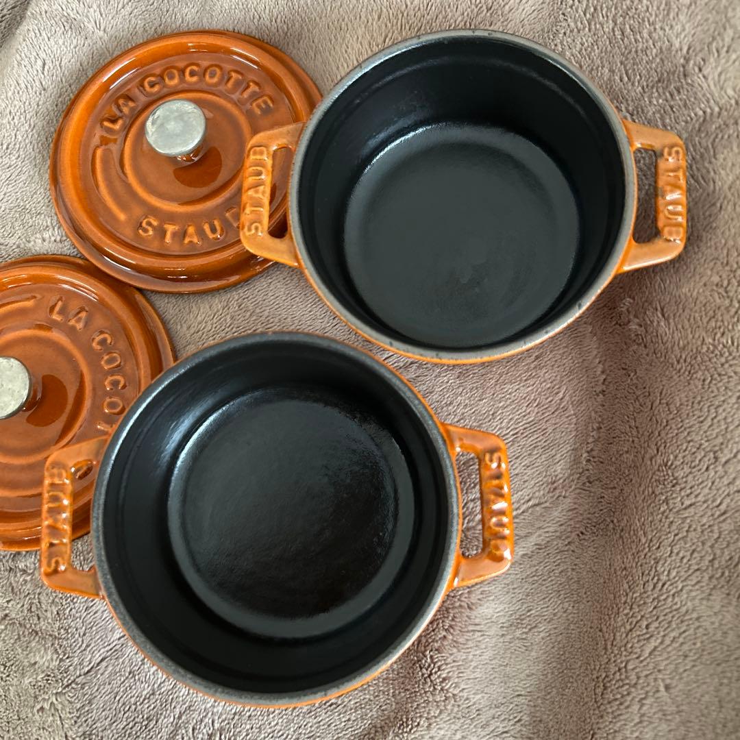廃盤カラーSTAUB ココットラウンド10cm シナモン　2個セット