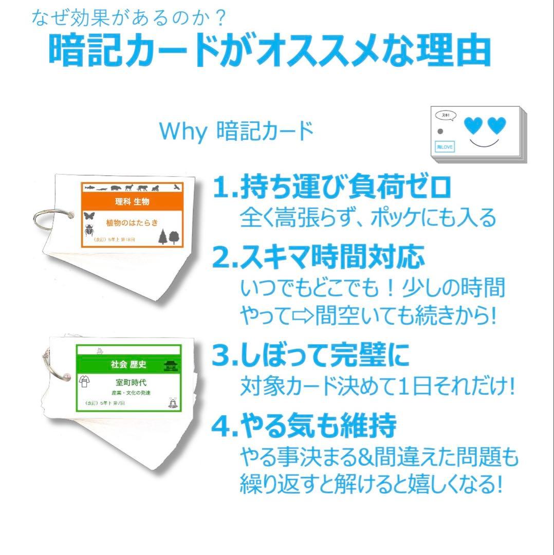 中学受験 暗記カード【5年下 理社国6-9回】 予習シリーズ 組み分け対策