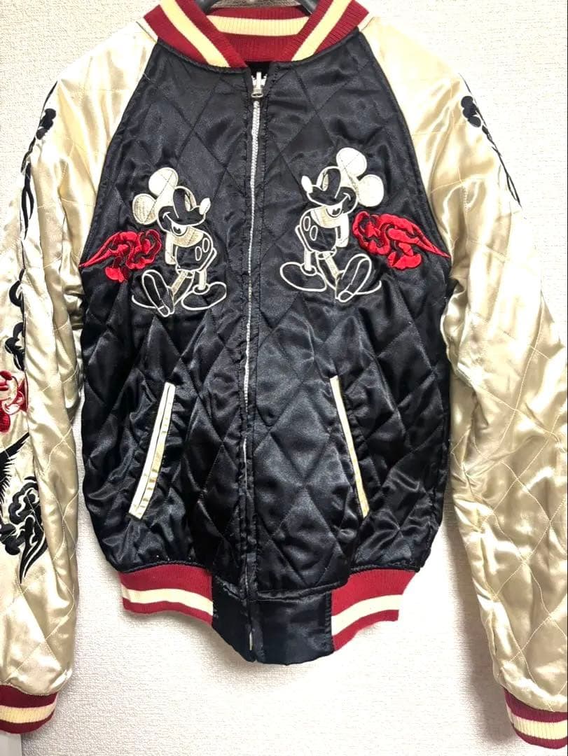 【良品✨】Disney ミッキー スカジャン Mサイズ　リバーシブル　ディズニー