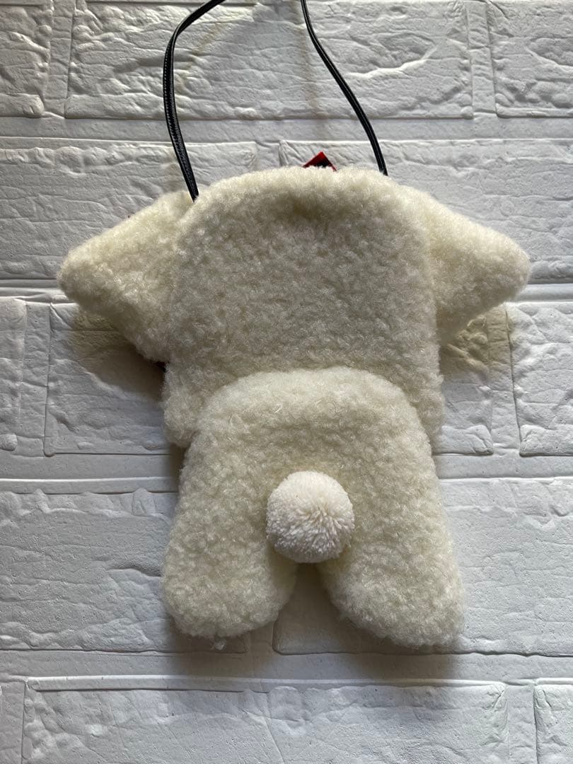 完売❤️ファミリア❤️犬型ポシェット フリース素材 チェックリボン