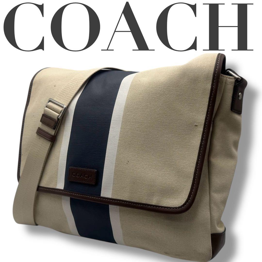 COACH コーチ ロゴ メッセンジャーバッグ ショルダーバッグ デニム メンズ