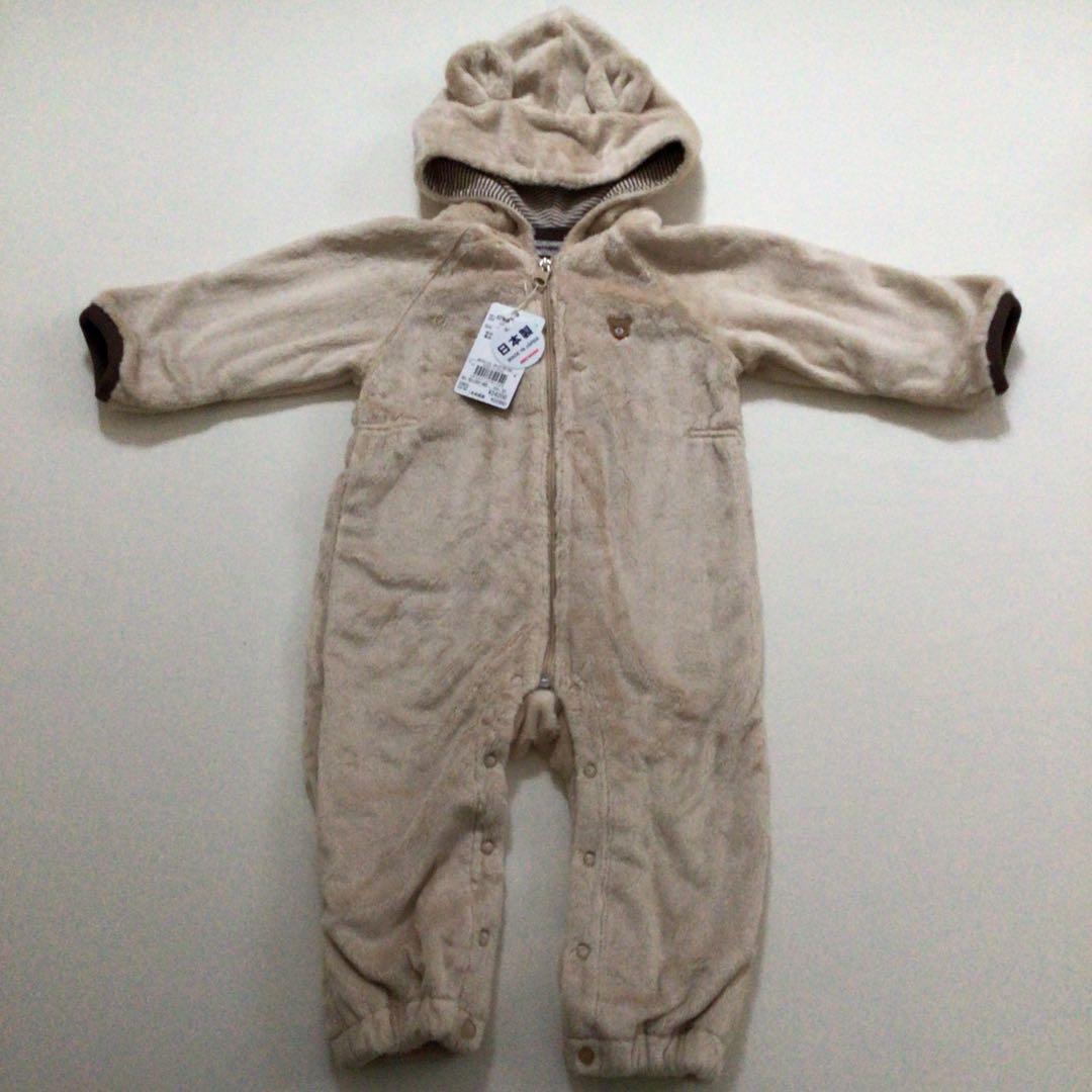 新品未使用　タグ付き　ミキハウス　カバーオール　マイクロファー　60〜80