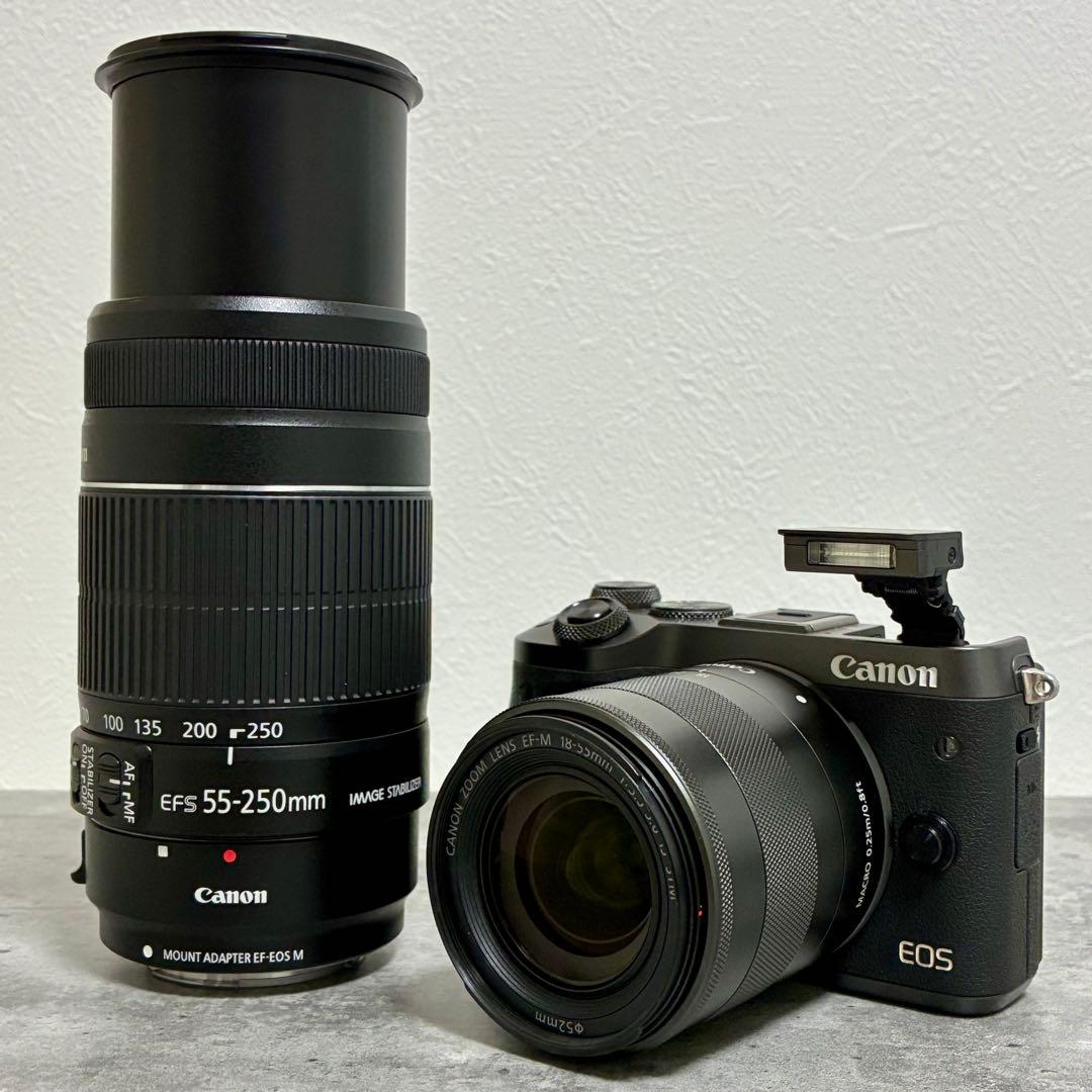 ⭐️美品⭐️キャノン Canon EOS M6 ブラック &ダブルズームレンズセット