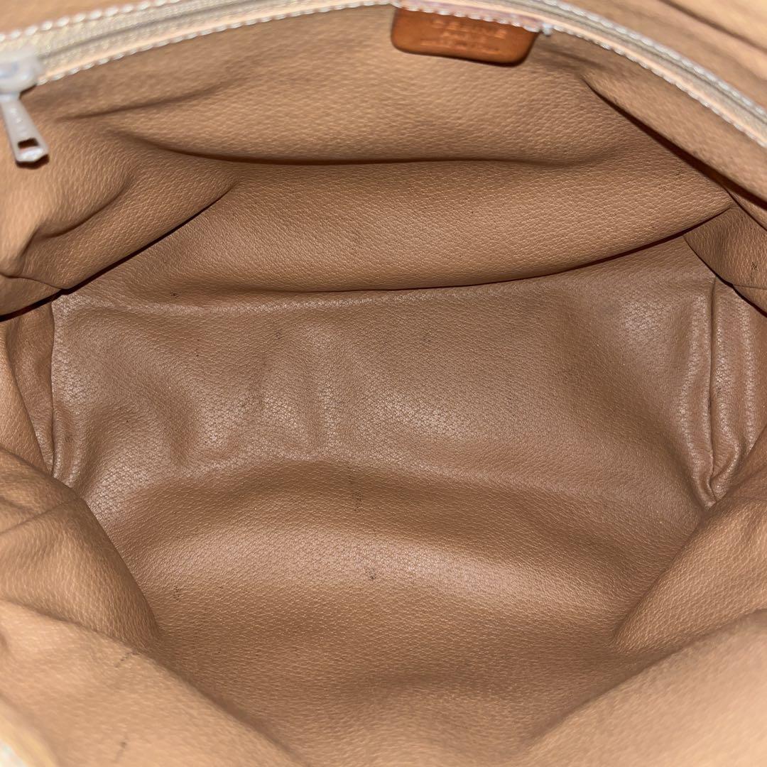 オールド　セリーヌ　ミニボストン　マカダム柄　トリオンフ　ハンドバッグ　ブラウン