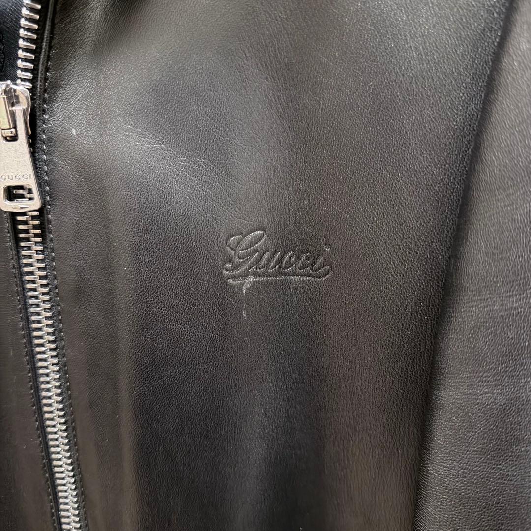 GUCCI レザー ジャケット ブラック 46