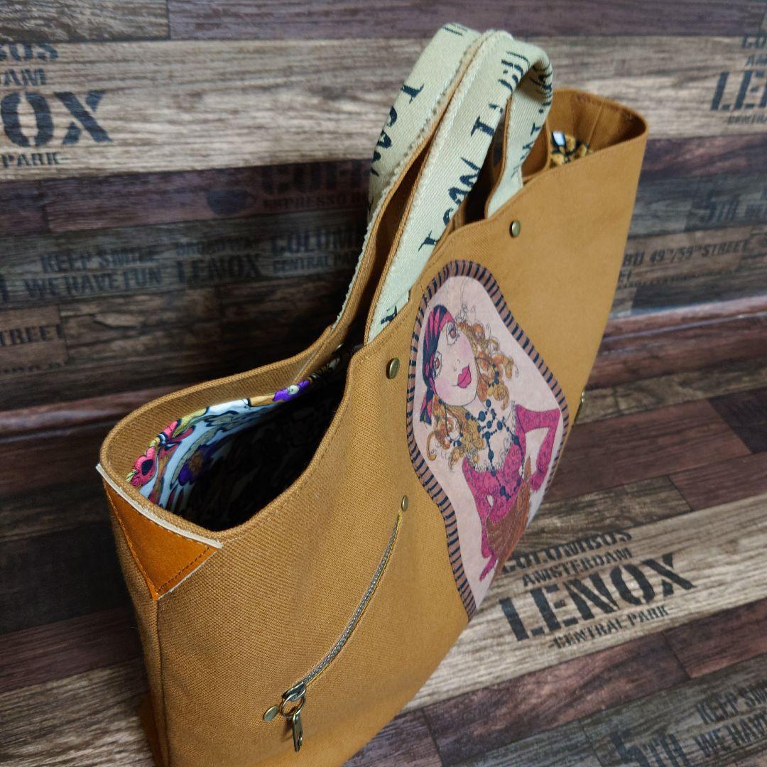 ❣️専用❣️Gypsy/8号帆布トートバッグ/ファスナーポーチ付/ロラライハリス