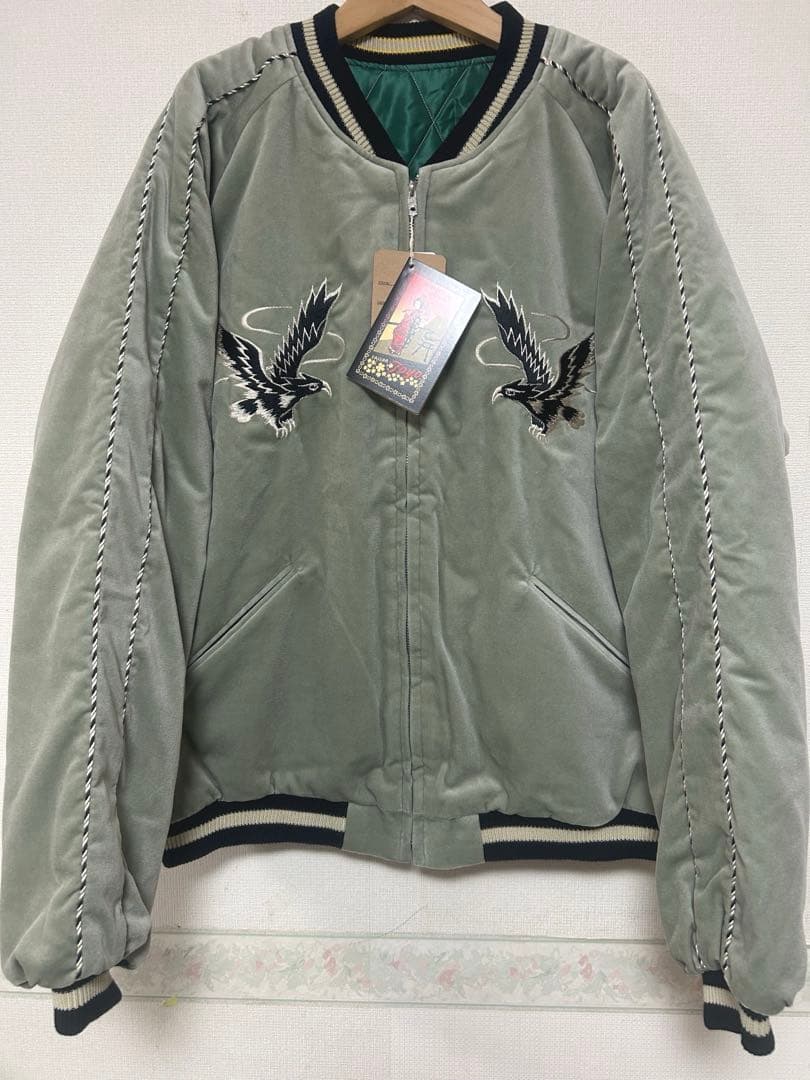 新品未使用　テーラー東洋　別珍　スカジャン　ブラックイーグル×ジャパンマップ