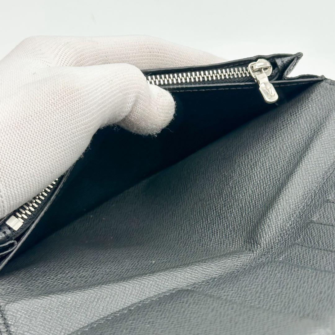 ルイヴィトン ポルトフォイユ ブラザ タイガ 二つ折り 長財布 レザー ブラック