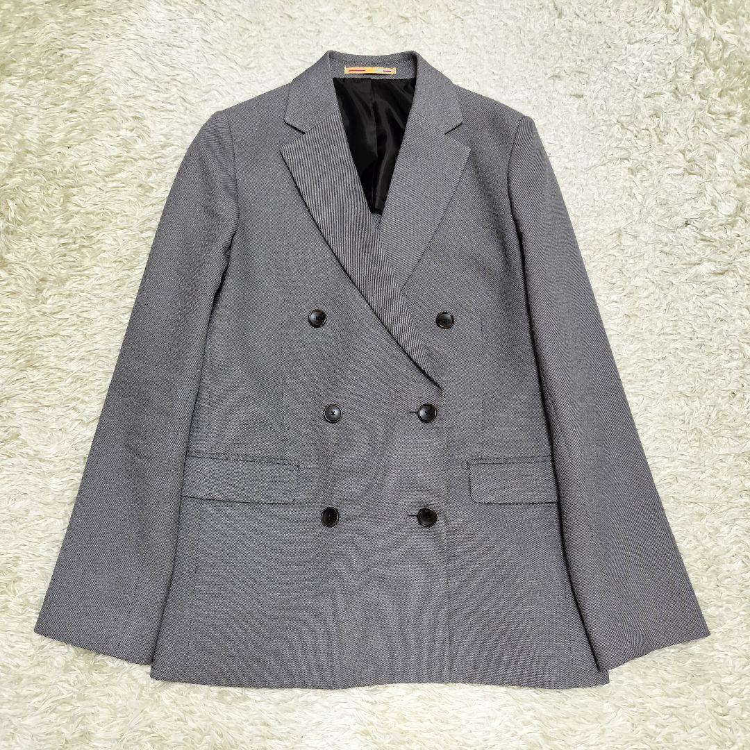 【美品】オリヒカライム ダブルジャケット ストレッチスーツ グレー