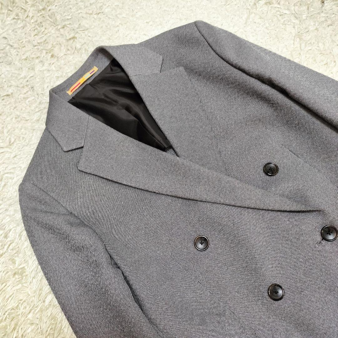 【美品】オリヒカライム ダブルジャケット ストレッチスーツ グレー