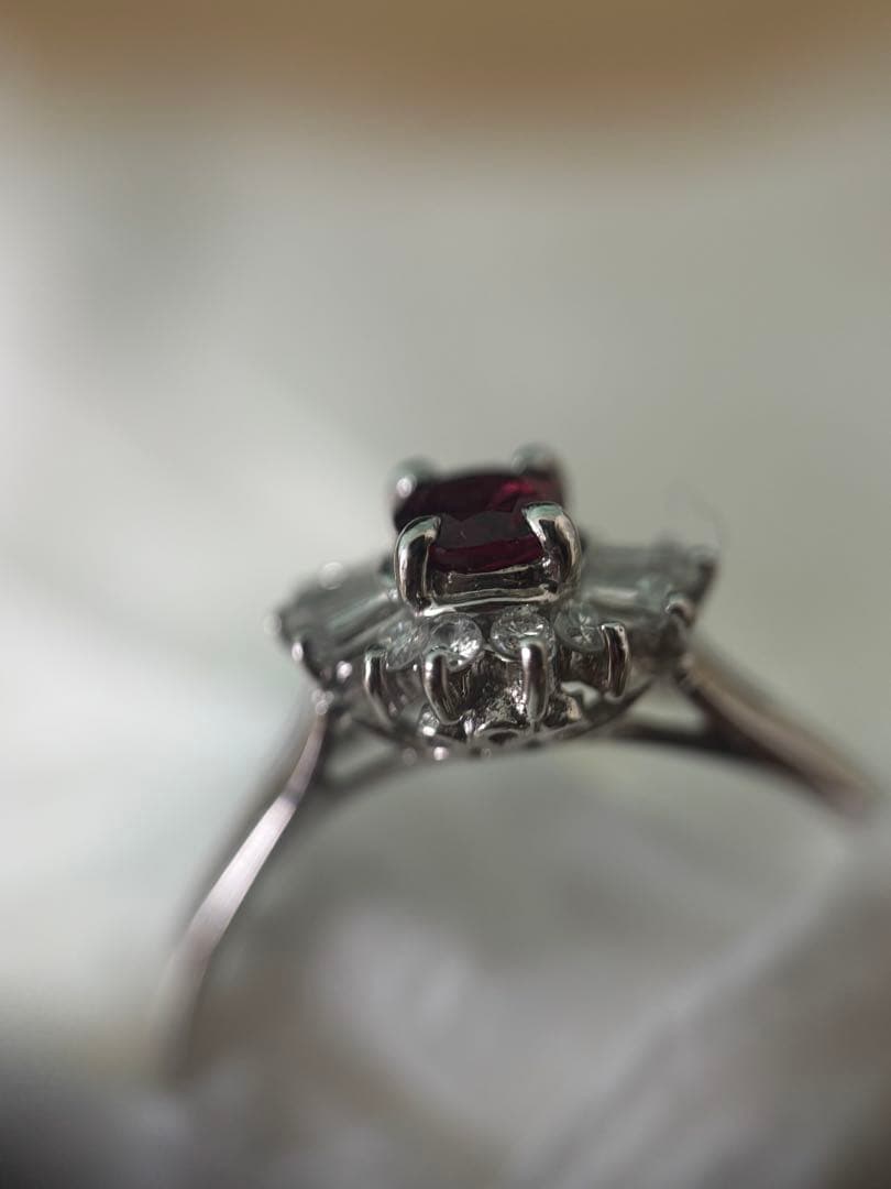 ジュエリーマキ/ルビーダイヤリング/Pt850/2.5g
