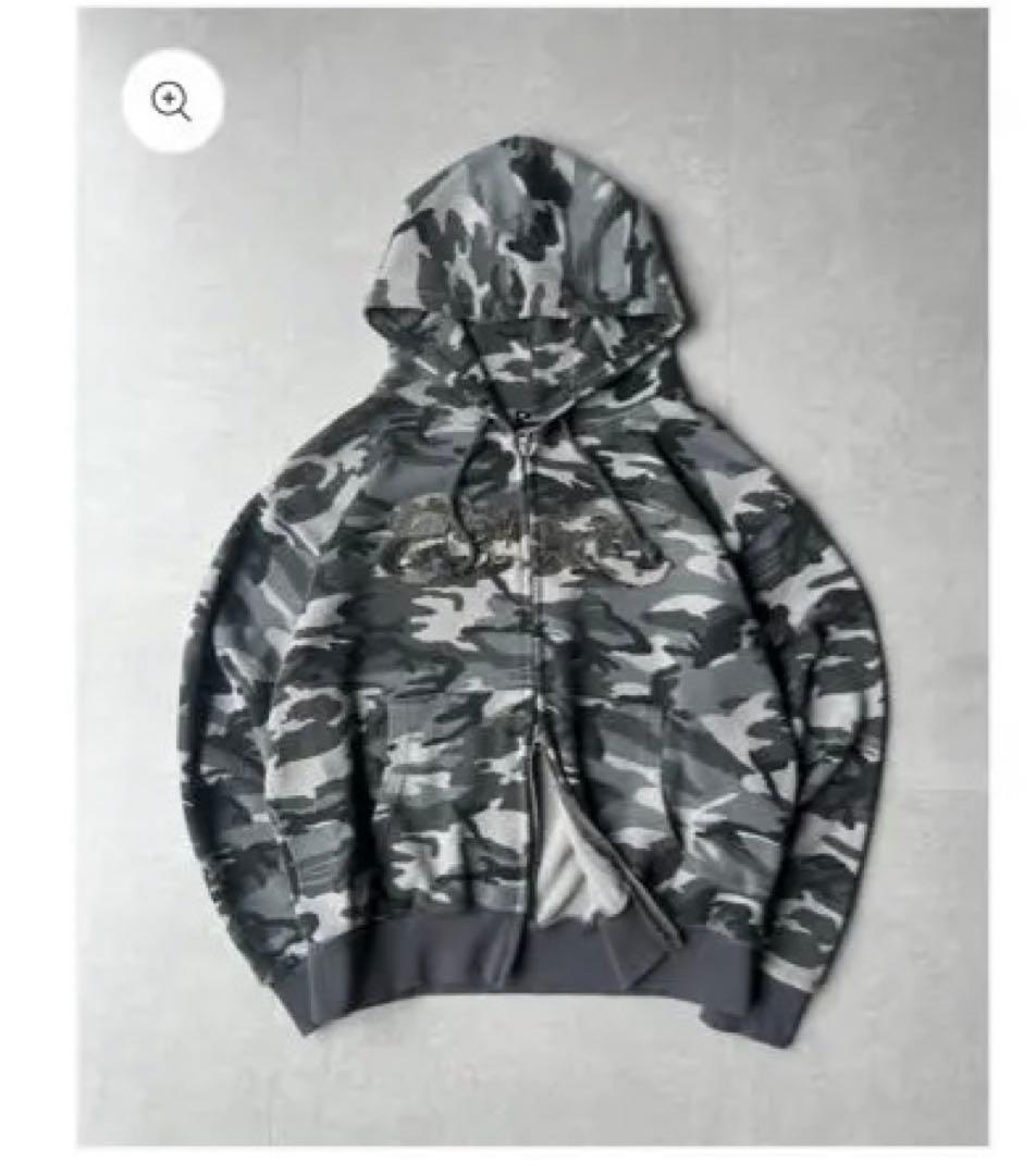 【完売】BELVET ジップパーカー 迷彩 M