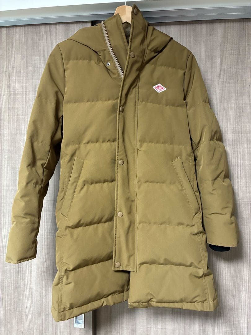 DANTON カーキ フード付き ダウンジャケット Sサイズ
