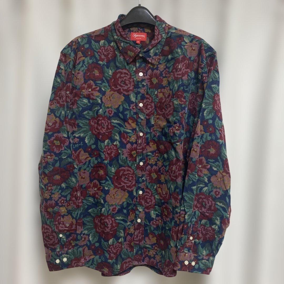 【名作】Supreme Digi Floral Corduroy Shirt