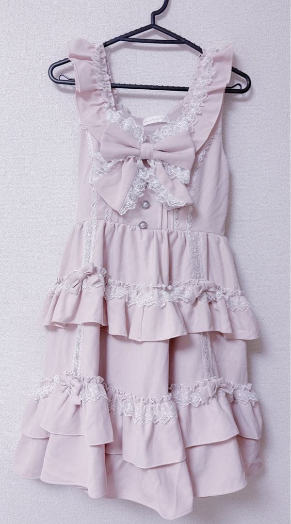 最終値下げ☆フリルたっぷりはしごレースリボンジャンスカ