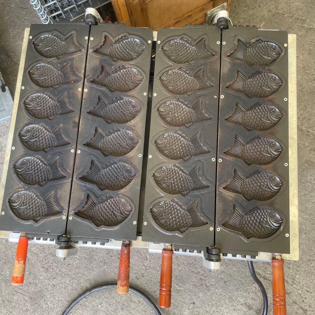 ジャンク品たい焼き器 6匹×2連 鯛焼き器/厨房機器/業務用